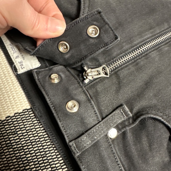 Rag & Bone amazing shape glitter coated dash stretchy charcoal black jeans - Picture 7 of 8